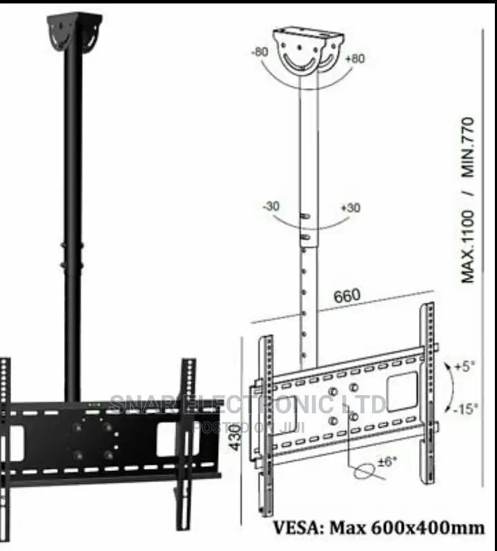 Heavy Duty TV Roof Ceiling Mount Bracket Tilt Swivel 3270 in Adabraka