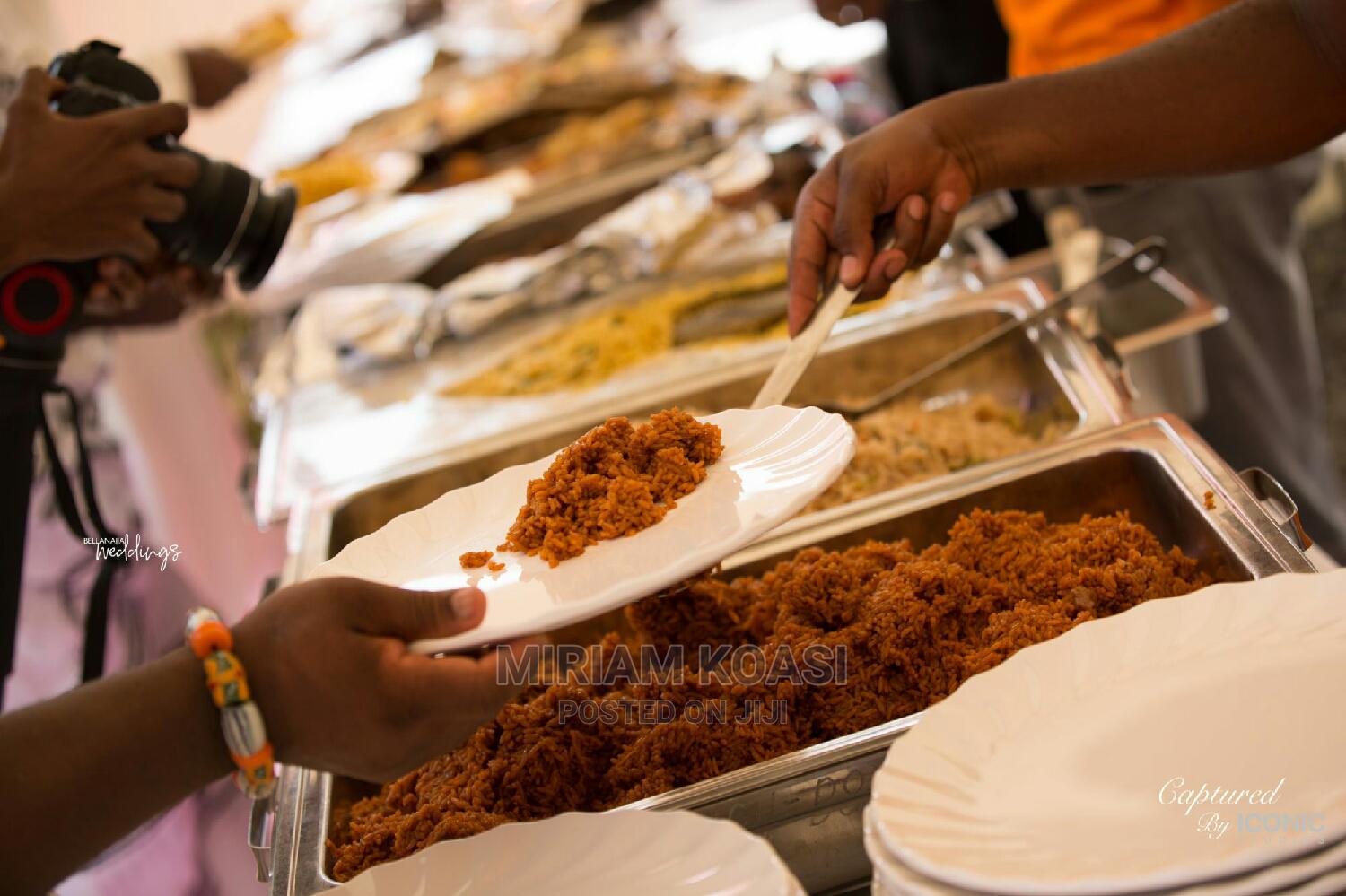 The Traditional Wedding Buffet Reception Table Setup in Adenta Party
