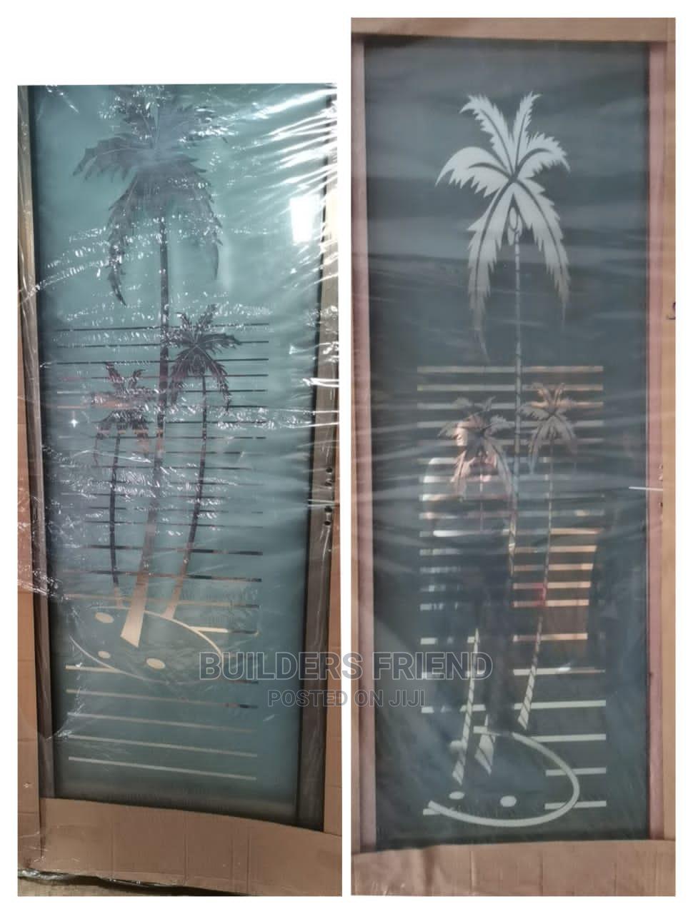 Bathroom Tempered Glass With Metal Frame Doors+Handles Set in Accra