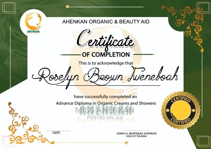 Organic Skin Care Formulation Course in Ashaley Botwe Classes