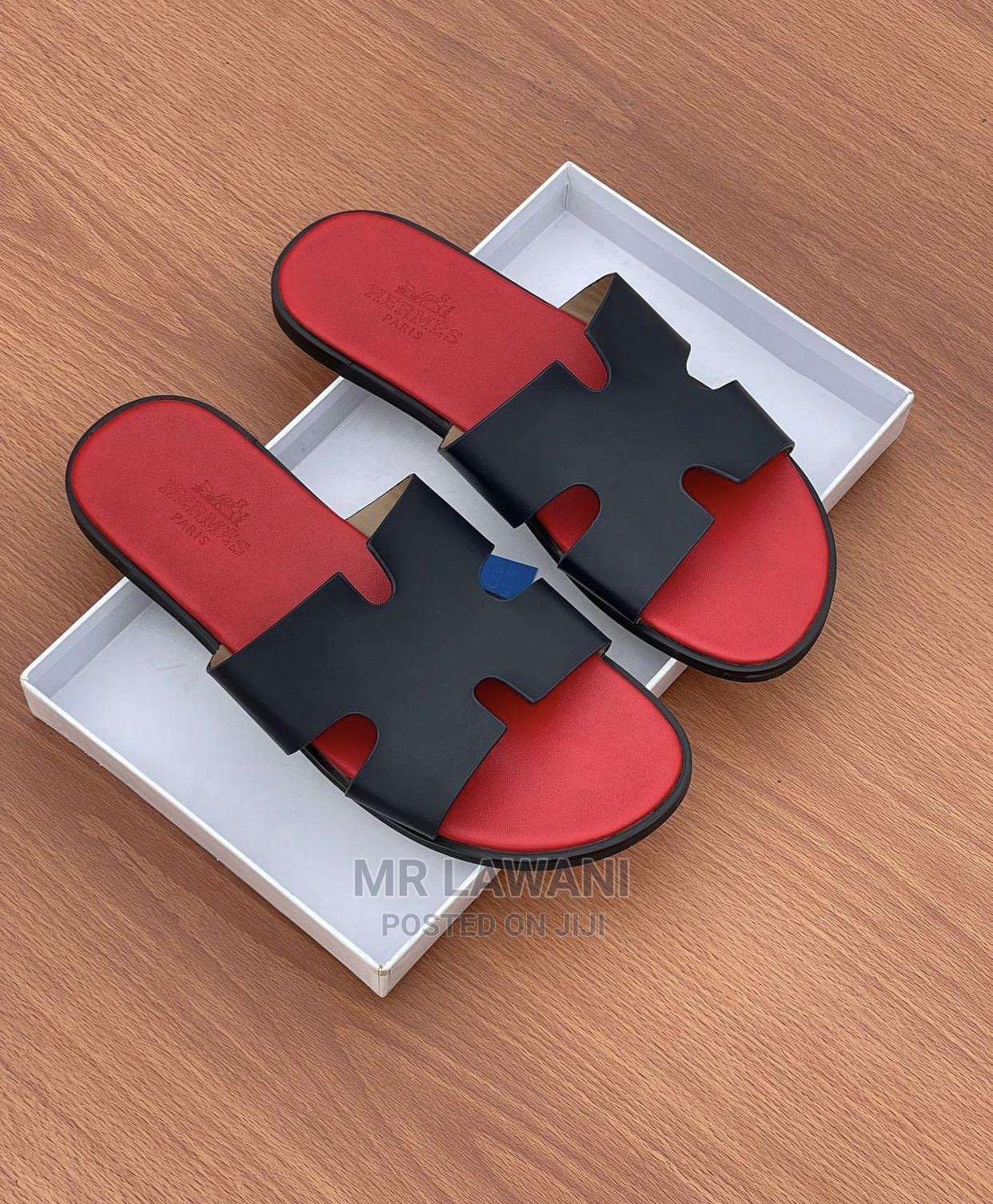 Hermes Slippers in Dansoman Shoes, Mr Lawani Collection