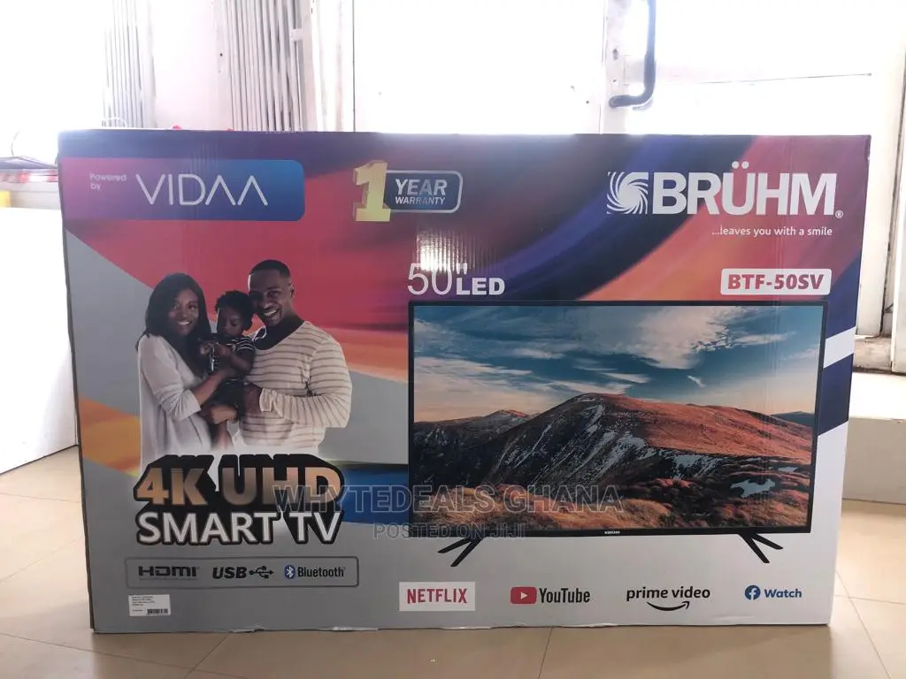 Uhd Bruhm Smart Satellite 50 Inch LED TV Free Wall Mount in Sunyani