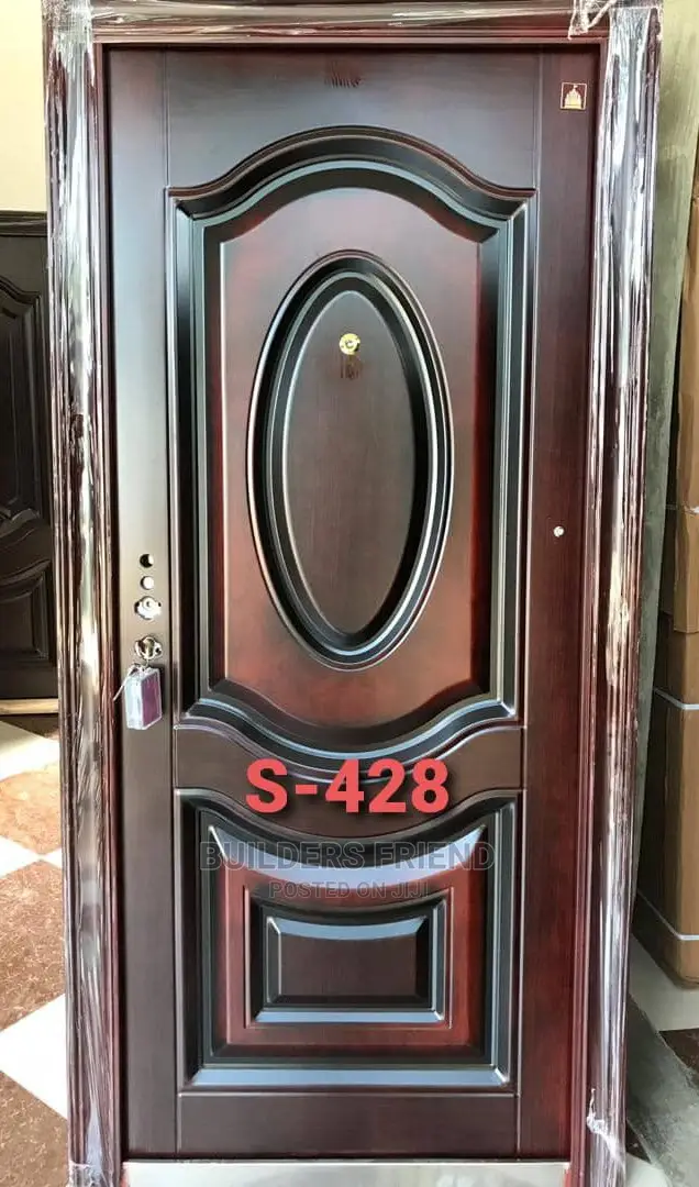 Smooth Standard Stainless Steel Metalic Single Security Door in Accra
