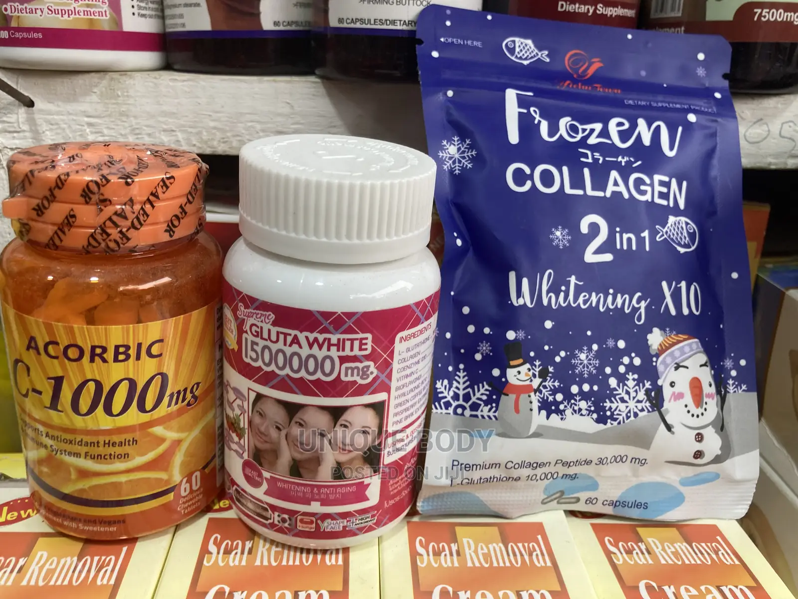 Ascorbic C1000mg + Supreme Gluta White+ Frozen and Collagen in Kumasi Metropolitan Vitamins