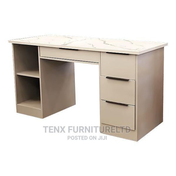 Computer Desk (Metal Tube Legs)Marble White FINISHED in Accra