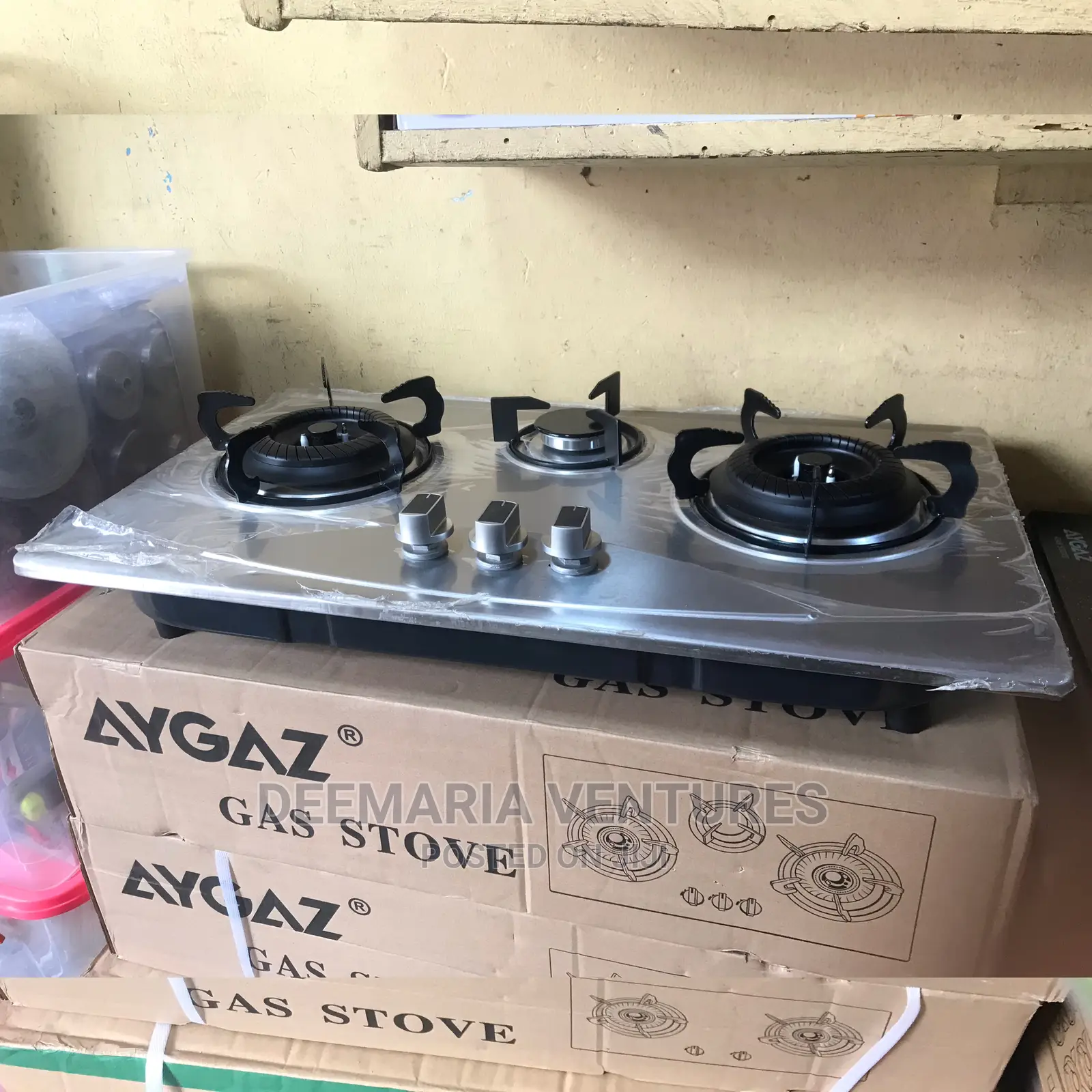 AYGAS Built in 3 Burner Auto Ignition Stainless Top Gas Hob in Dansoman