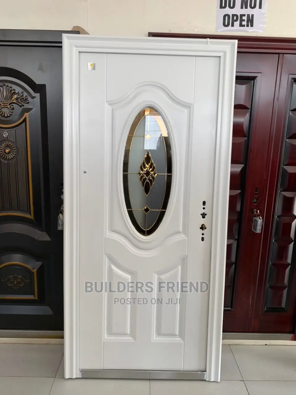 Luxury Steel Standard Security Door With Inbuilt Glass Set in Odorkor