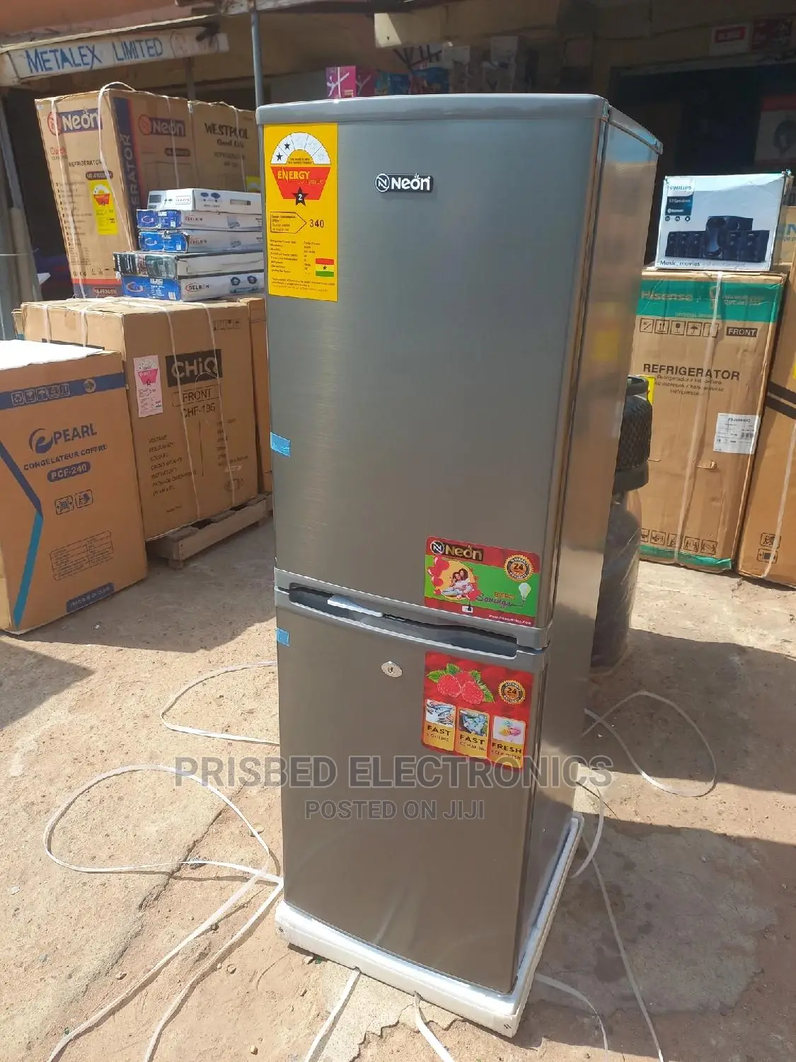 Neon Double Door Fridge 140 Litres Bottom Freezer in Achimota Kitchen