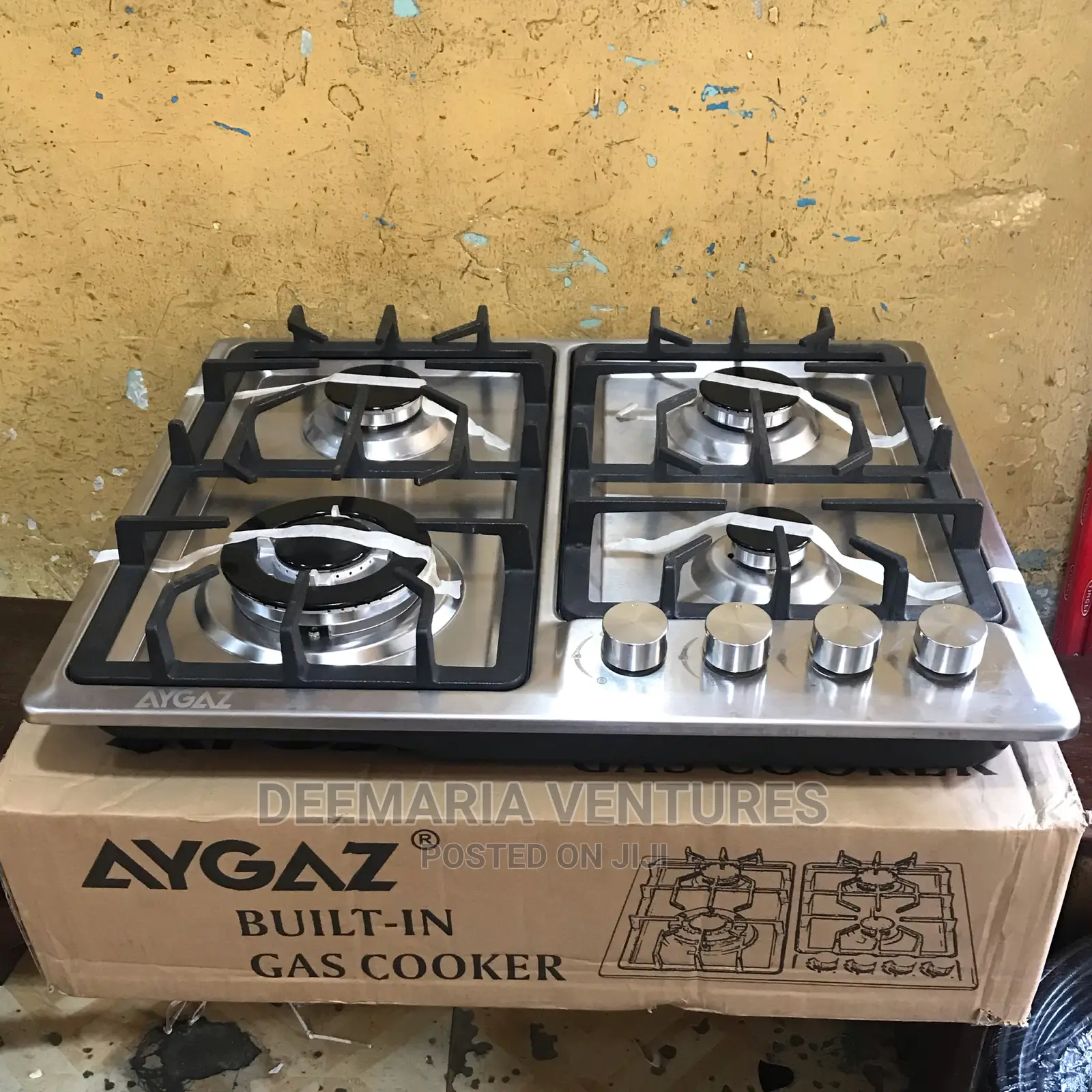 AYGAZ Built in 4 Burner Auto Ignition Stainless Top Gas Hob in Dansoman