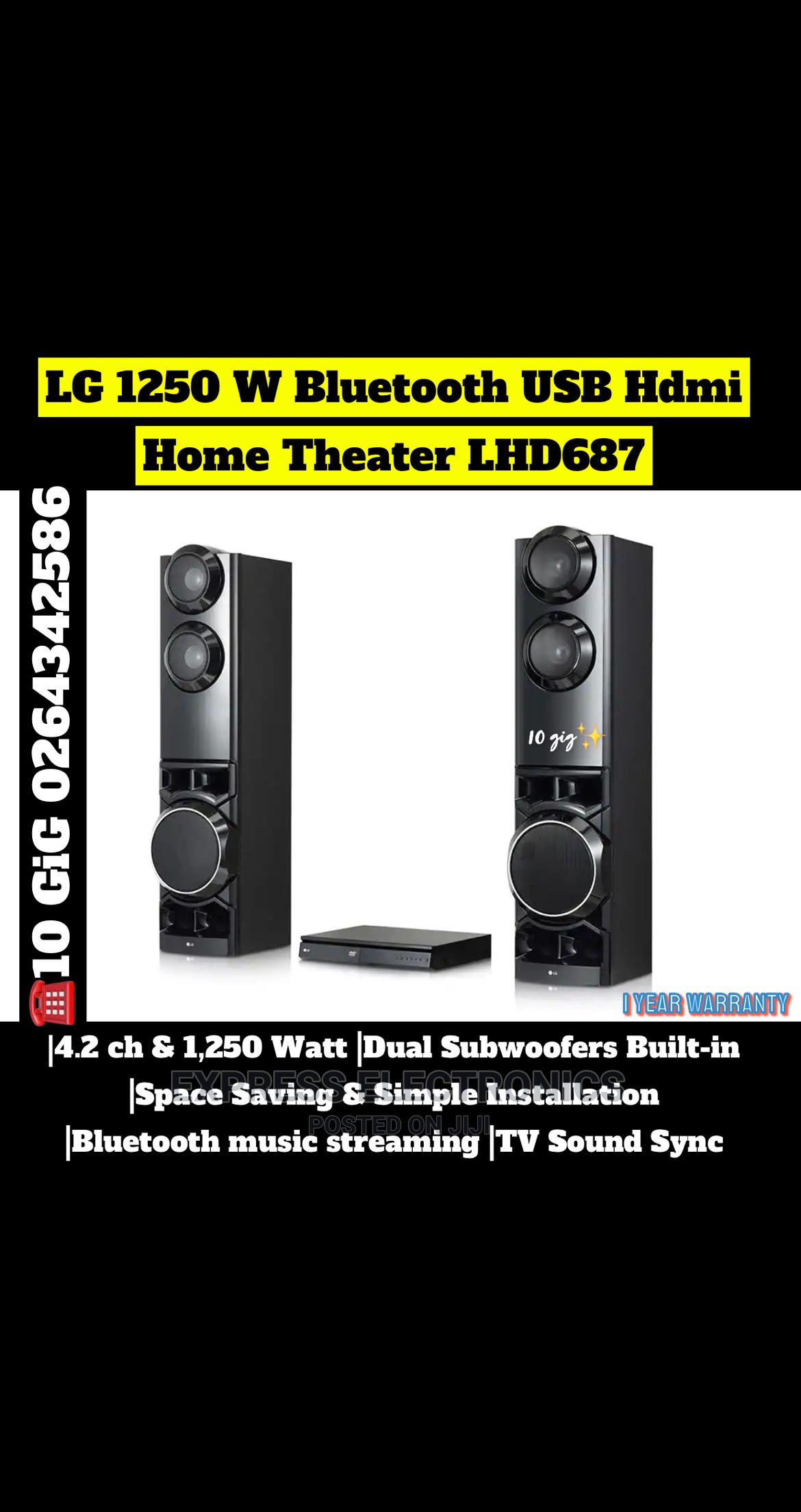 LG LHD687B DVD Home Theatre System 1250W 4.2 Channel in Adabraka