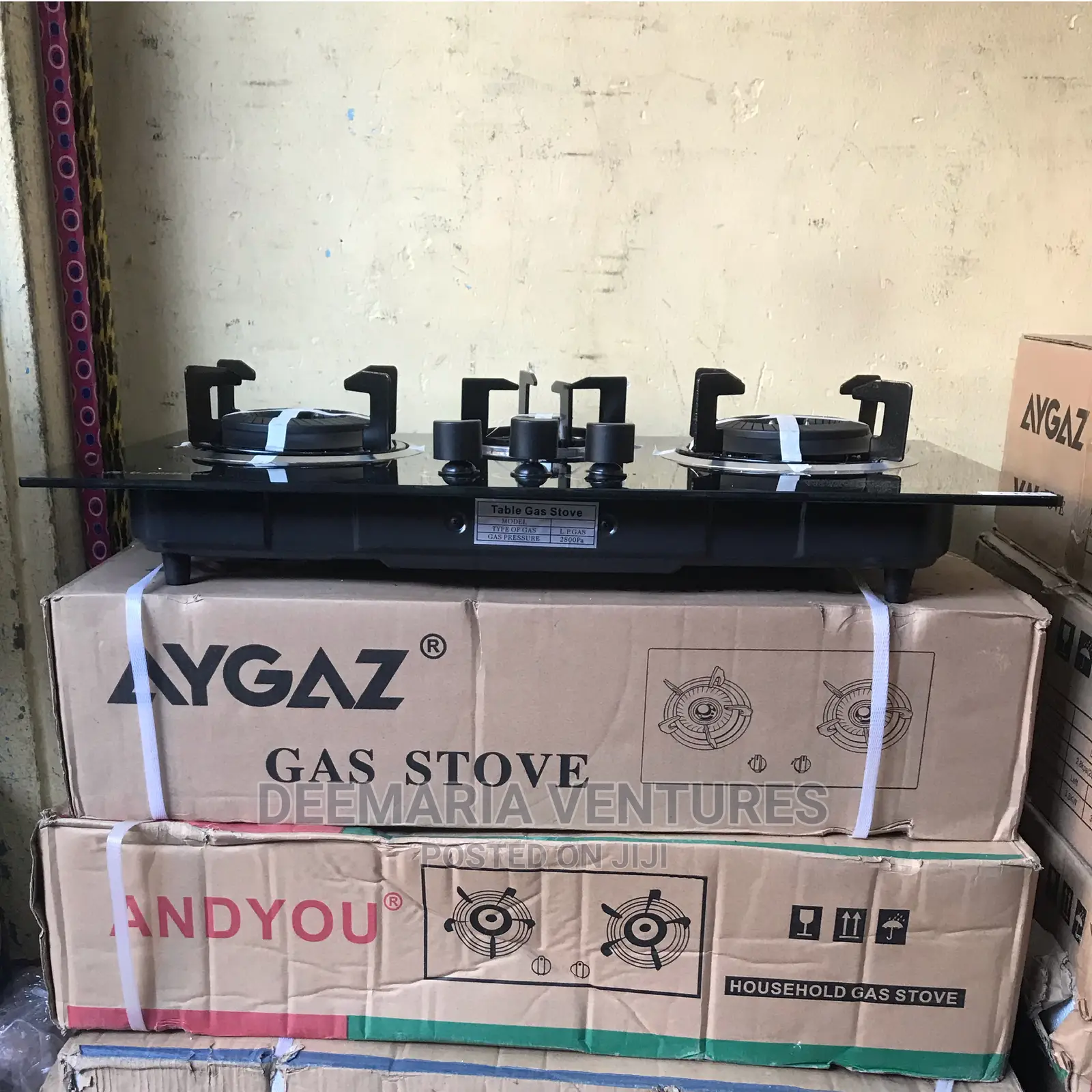 Happyhome Built in 3 Burner Auto Ignition Glass Top Gas Hob in Dansoman