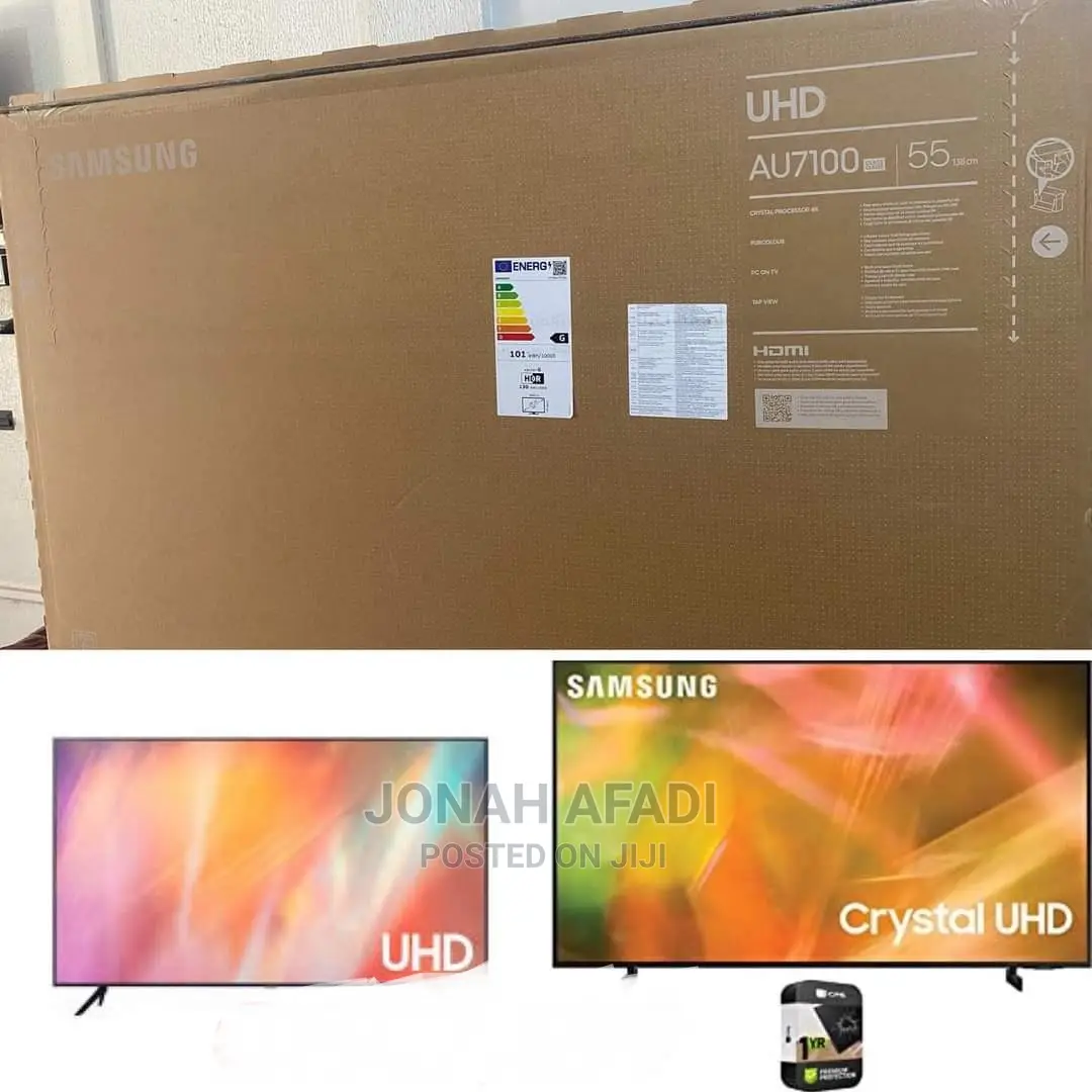 Samsung 55 Inch Crystal Uhd AU7100 Series 4K Hdr Smart TV in Accra New