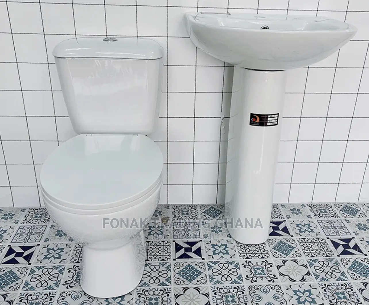 Water Closet and Pedestal Basin, Twyford Toilet Seat in Accra