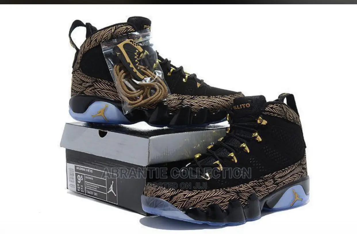retro 9 black and gold