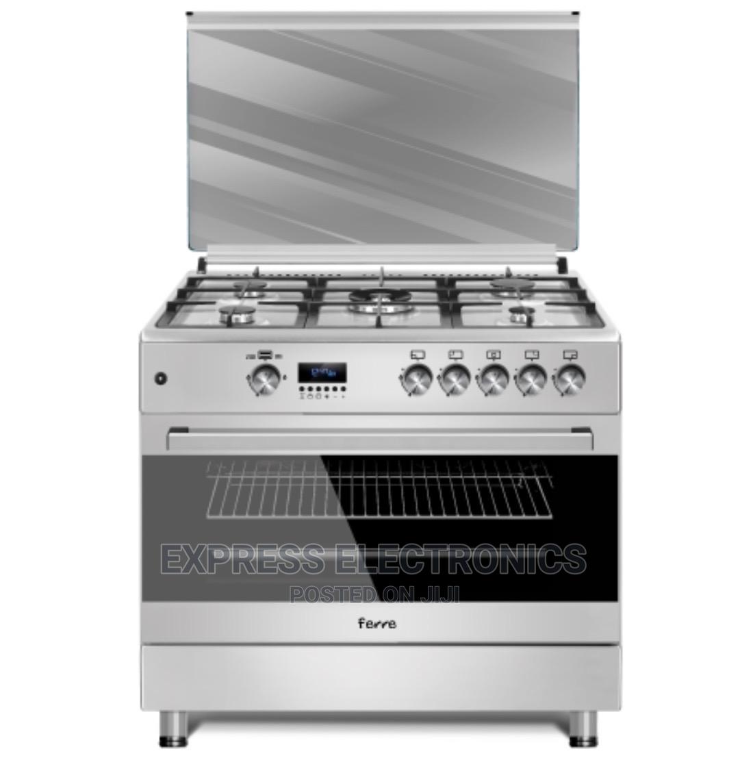 5burner Classic Gas Cooker Rotisserie Grill Stove Ferre Grey in Adabraka Kitchen Appliances