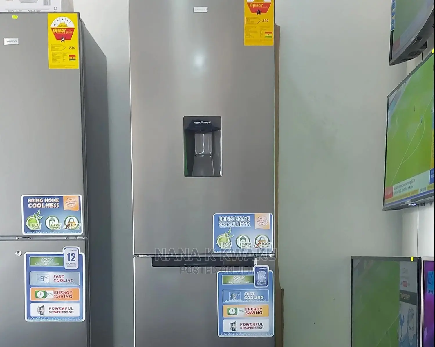 Nasd240 Nasco Double Door Fridge With Bottom Freezer/W.D in Accra