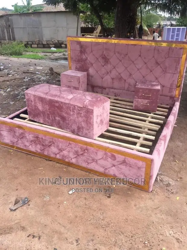 King Size Bed Frame and Attoma With Sides Drawer in Achimota