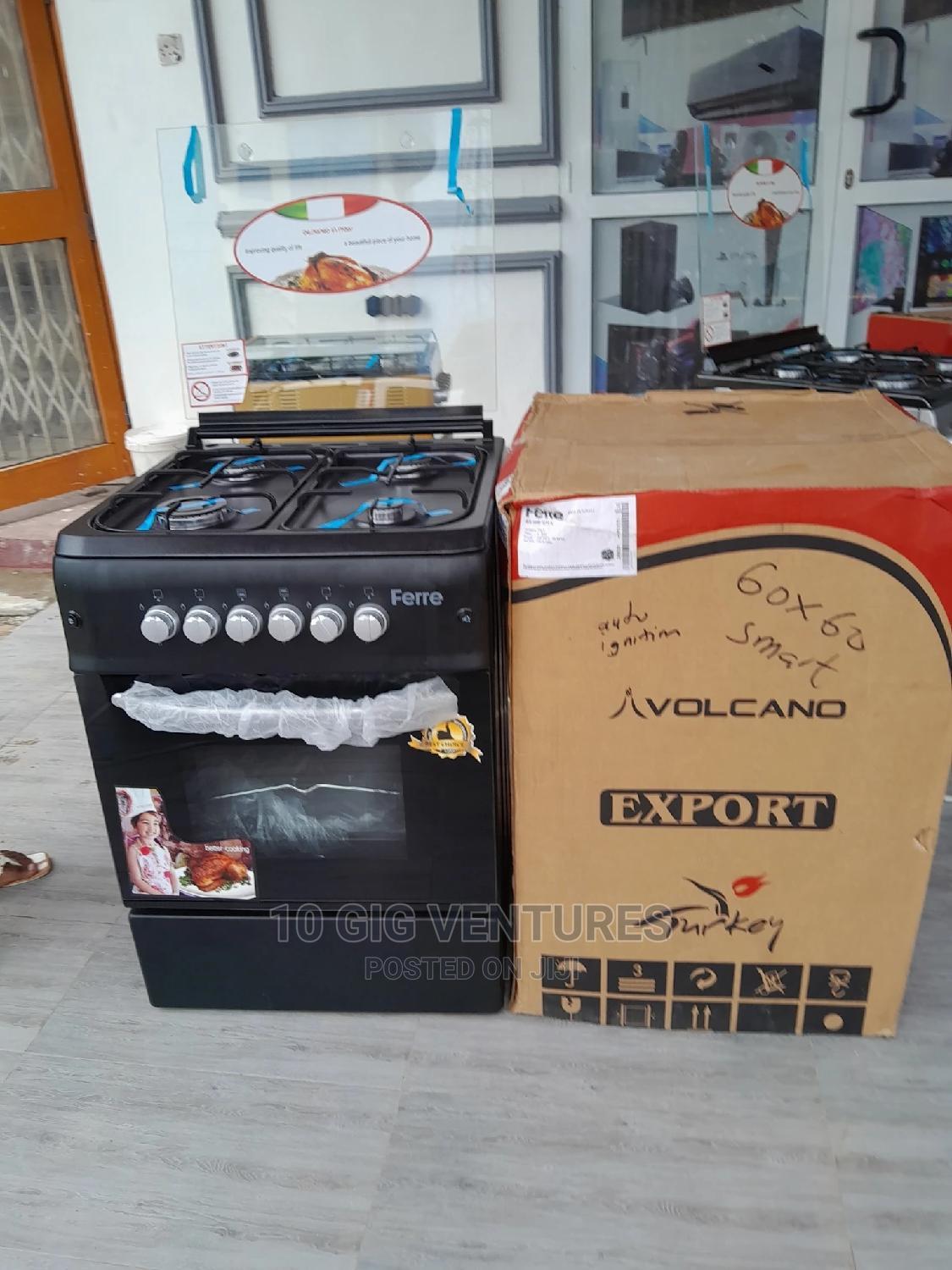 60x60 Smart Ferre Black 4 Burner Gas Stove With Oven in Adabraka