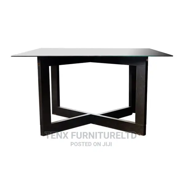 Coffee Table Wooden With Glass Top (Black) in Accra Metropolitan