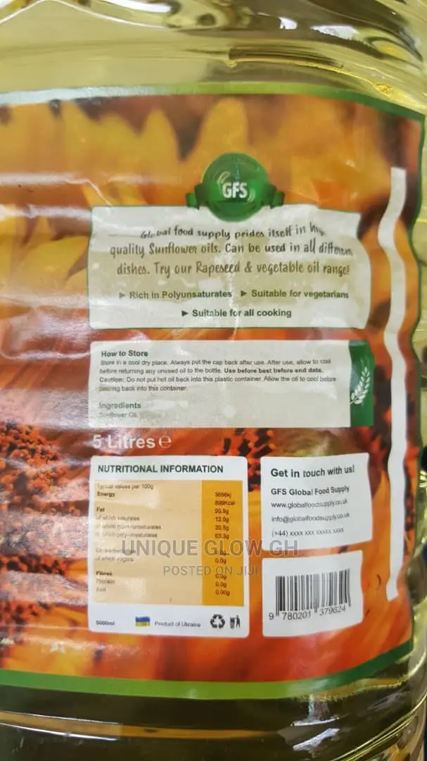 GFS Sunflower Cooking Oil UK Standard in Accra Metropolitan Meals