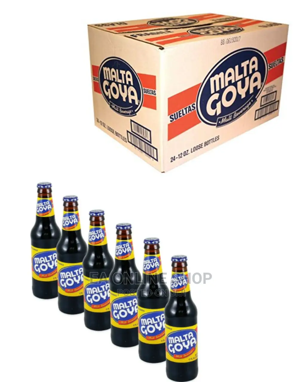 Goya Malt Beverage Drink. 24 Pieces in a Carton. 12 FL Oz. in