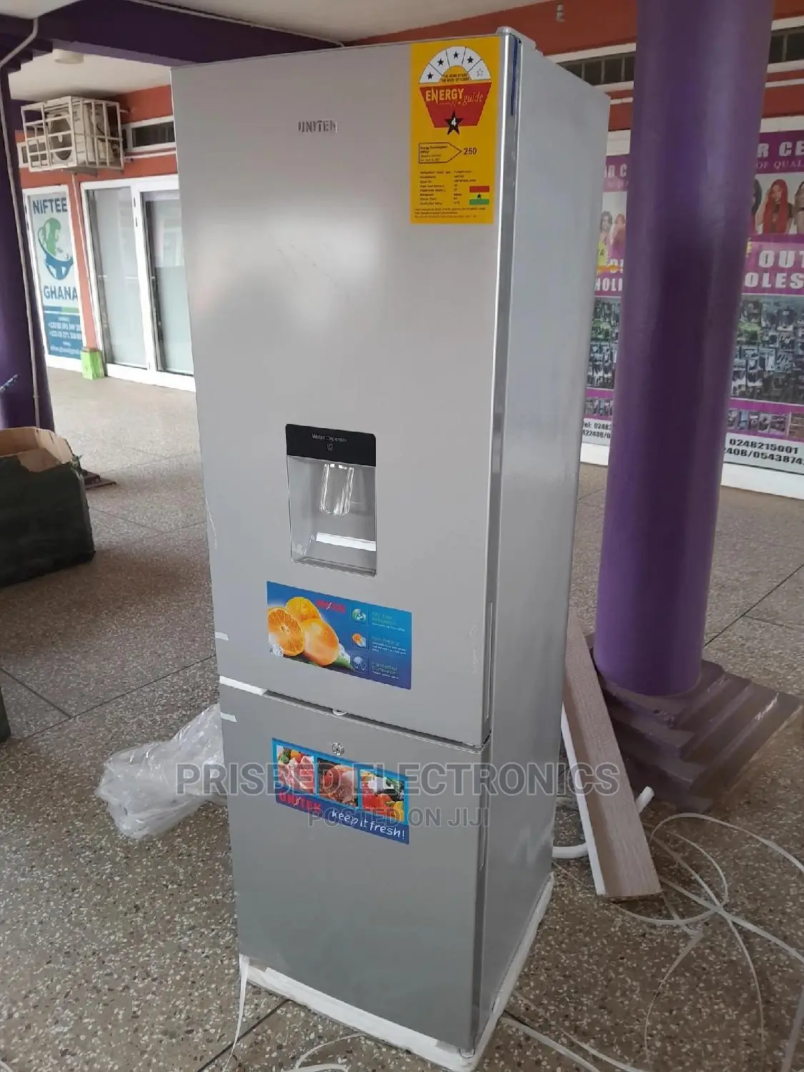 Unitex Double Door Fridge 261 Litres Bottom Freezer in Achimota