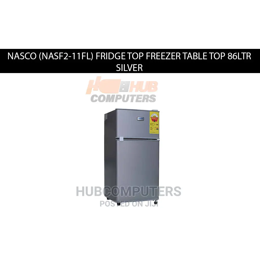 Nasco (Nasf211fl) Fridge Top Freezer Table Top 86ltr Silver in Madina