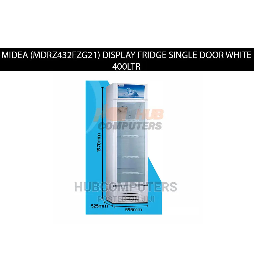 Midea (Mdrz432fzg21) Display Fridge Single Door White 400ltr in Madina
