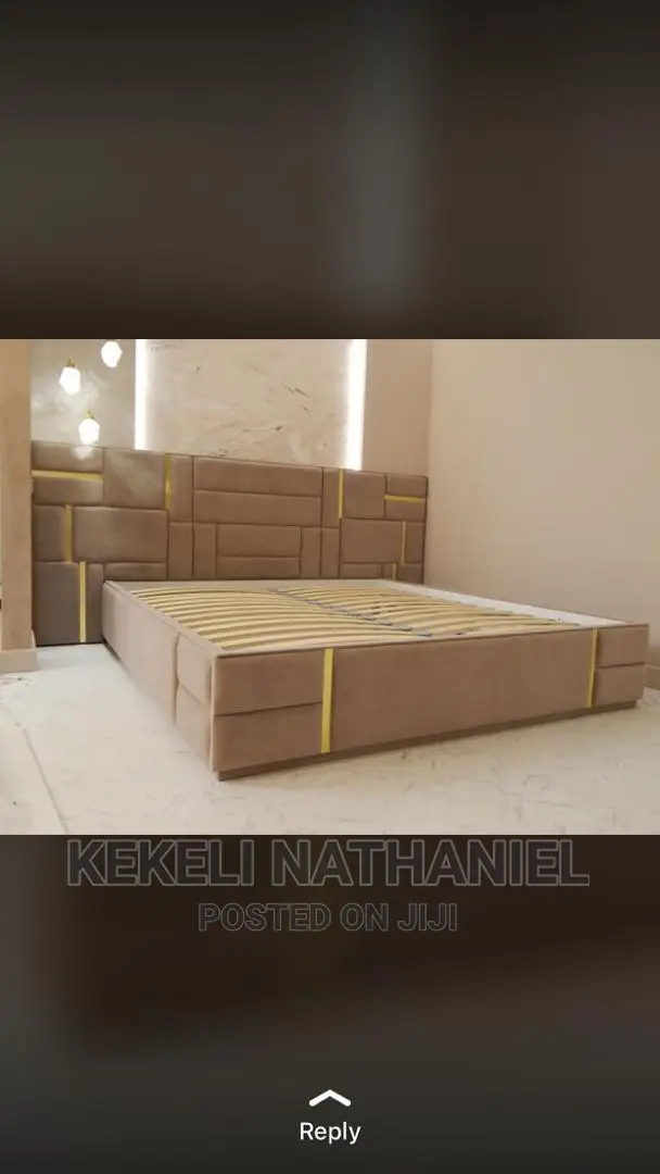 King Size Bed Frame With Side Drawers and Ottoman in Achimota