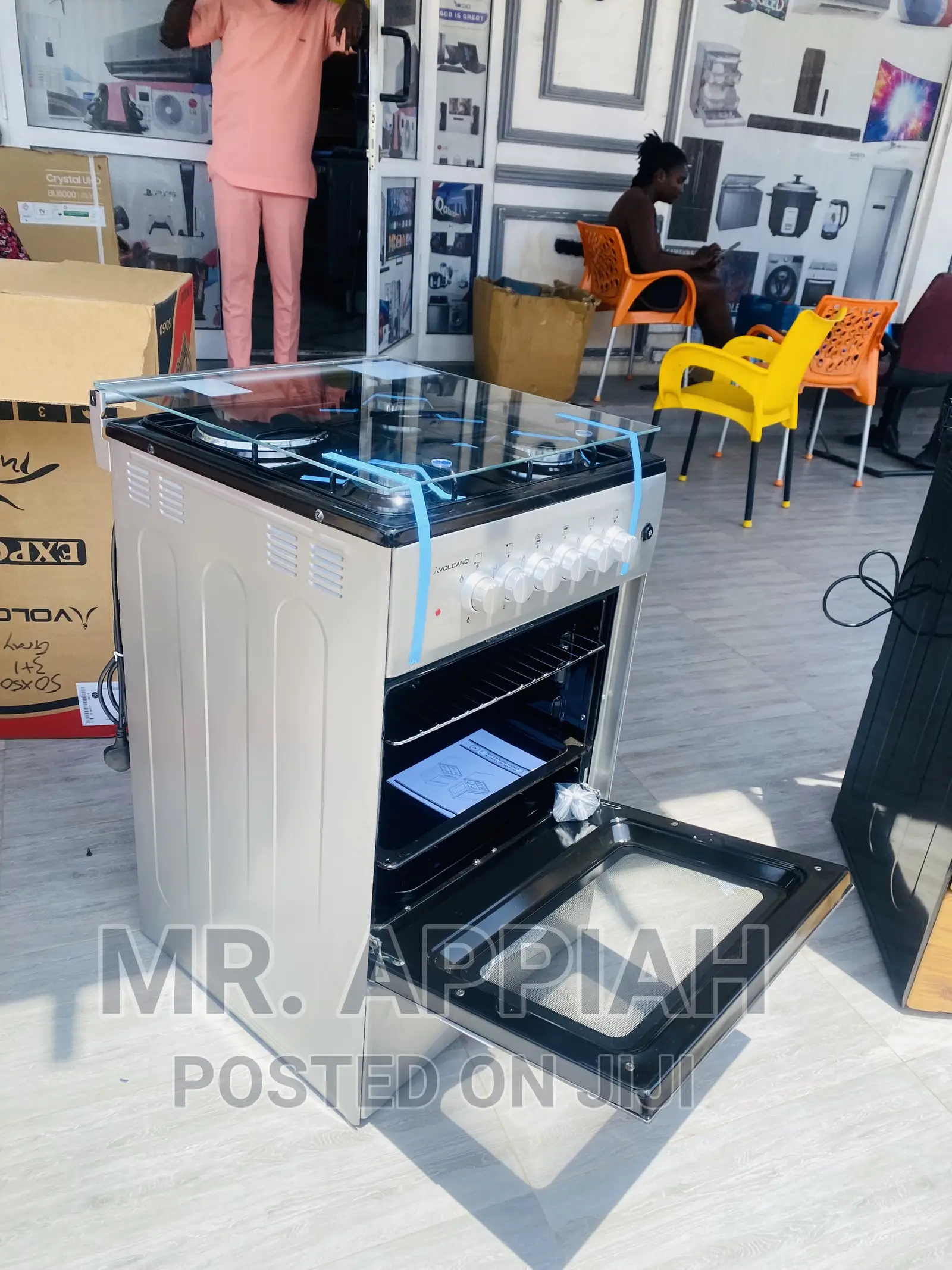 Top Notch Volcano 3 Gas Burner + 1 Electric Cooker(50x50). in Adabraka