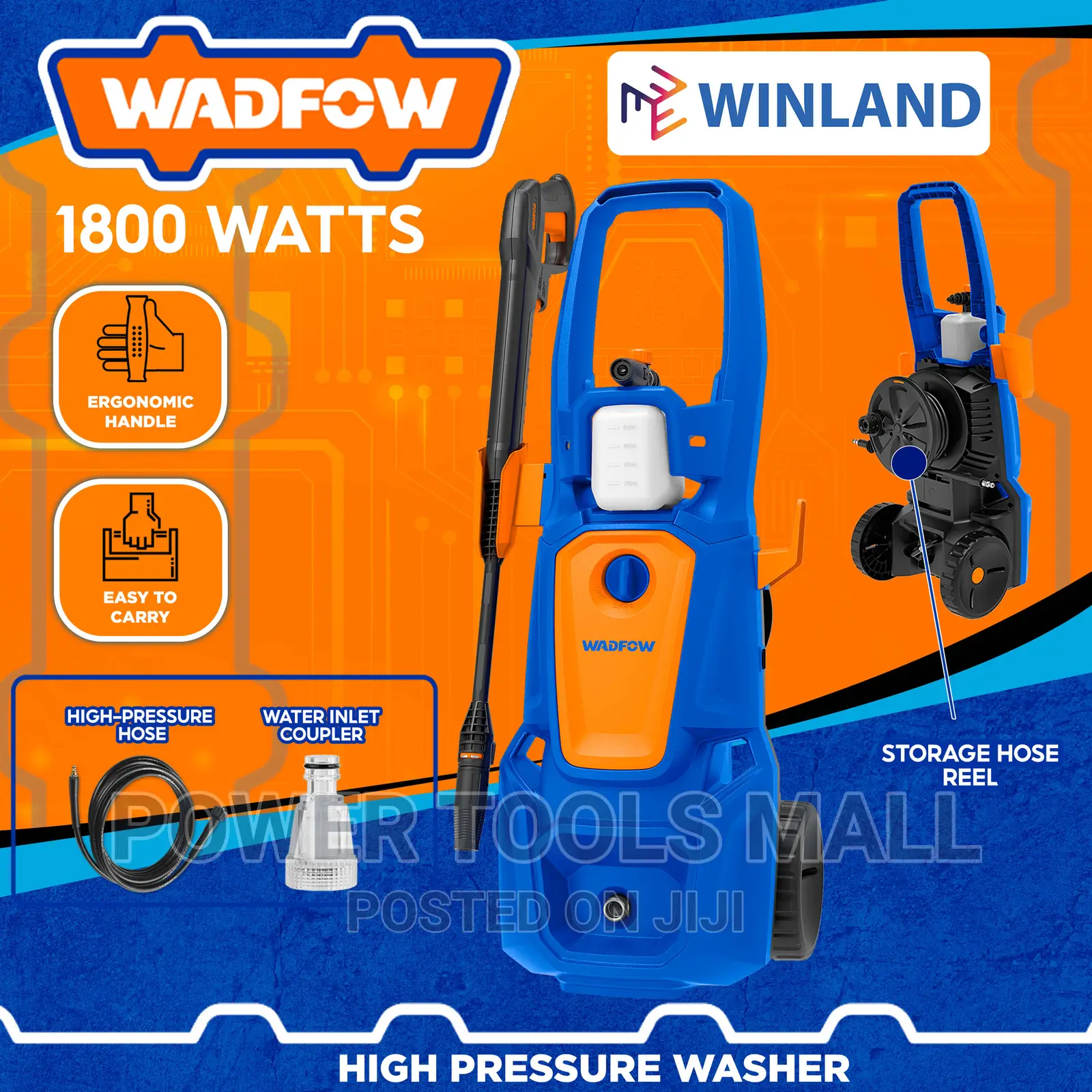 Wadfow Heavy Duty High Pressure Washer 2200W WHP3A22 in Kaneshie