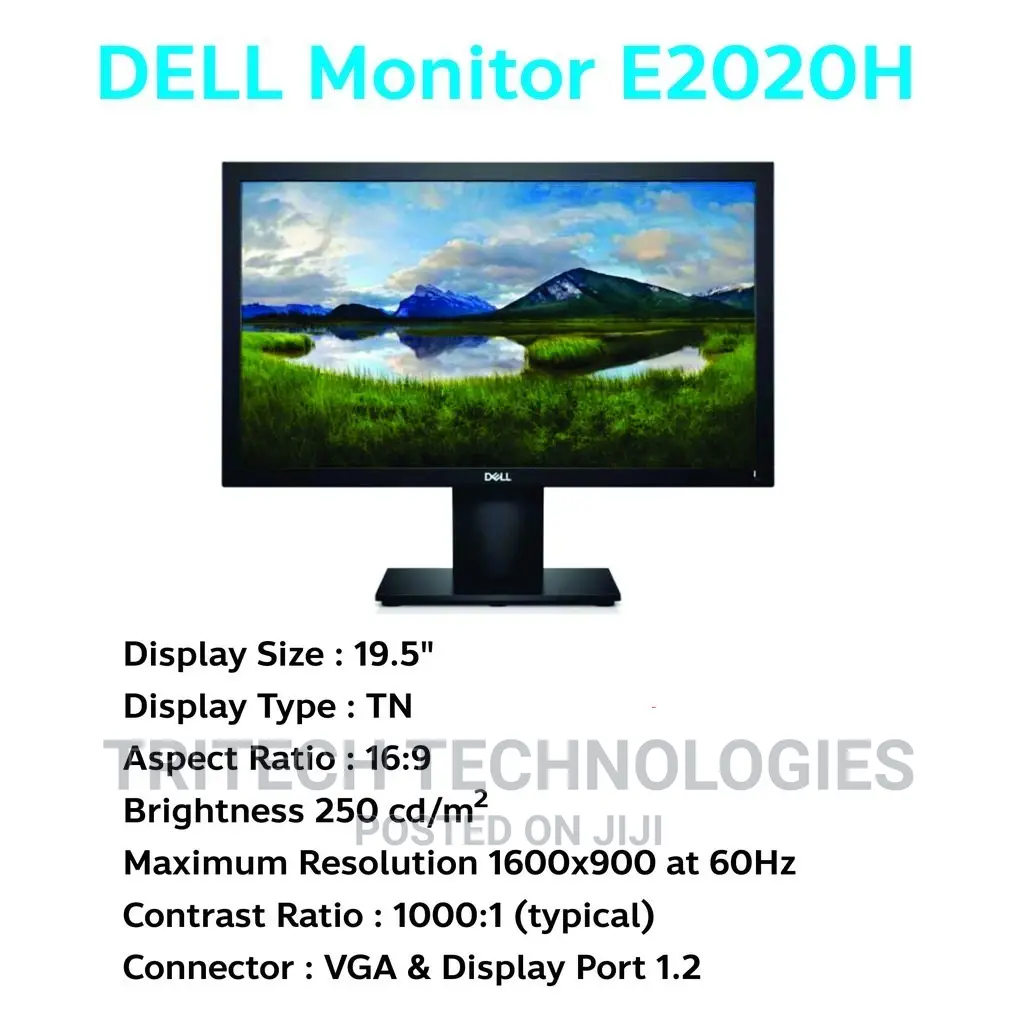 20 Inch Computer Display Dell Monitor 20-Inch-E2020h in Lapaz - Computer Monitors, Tritech ...