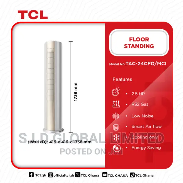 TCL 2.5hp R32 Floor Standing Air Conditioner TAC24CFD/MCI in Accra New