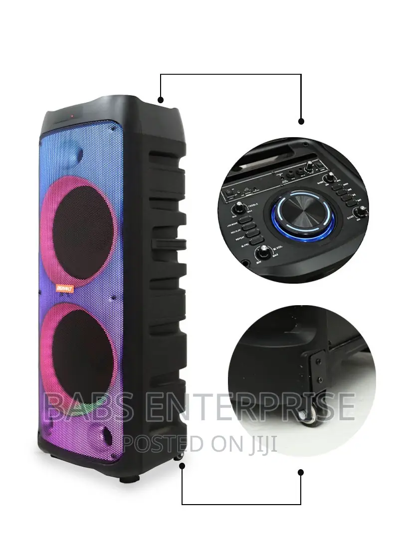 Digivolt 12” Colourful Lighting Portable Speaker With Wheels in Accra