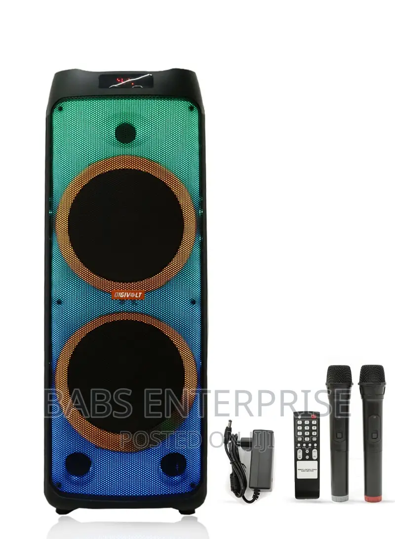 Digivolt 12” Colourful Lighting Portable Speaker With Wheels in Accra