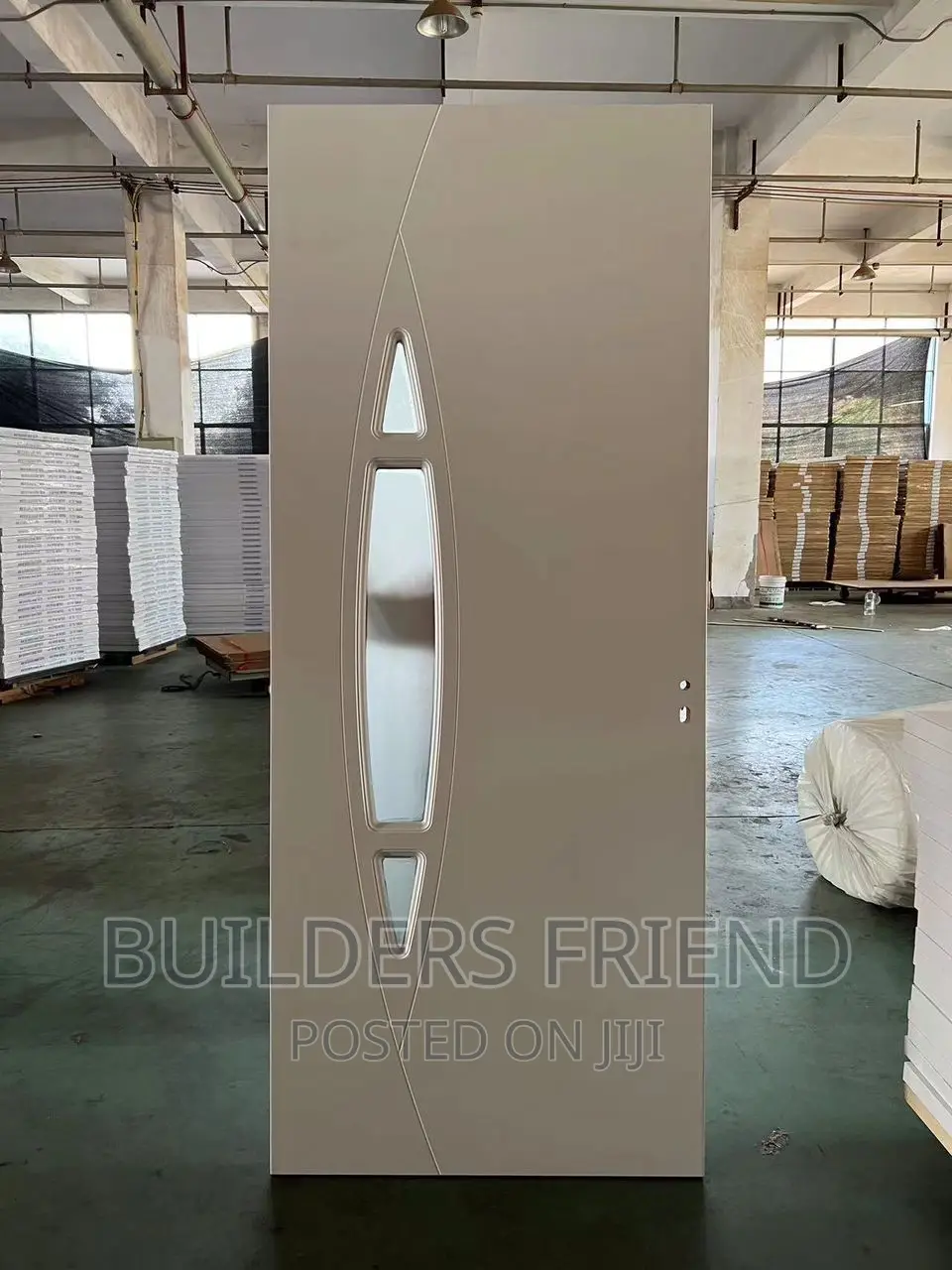 PVC Heavy Wooden Door With Glass Inbuilt+Frame+Locks Set in Kumasi ...