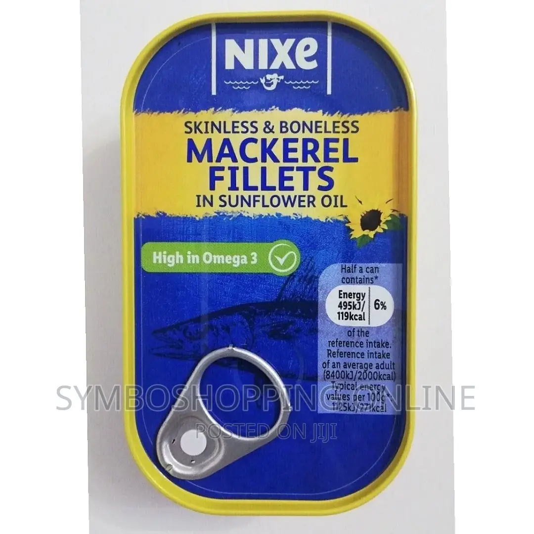 Nixe Mackerel Fillets in Sunflower Oil 125gskinless Boneless in Airport