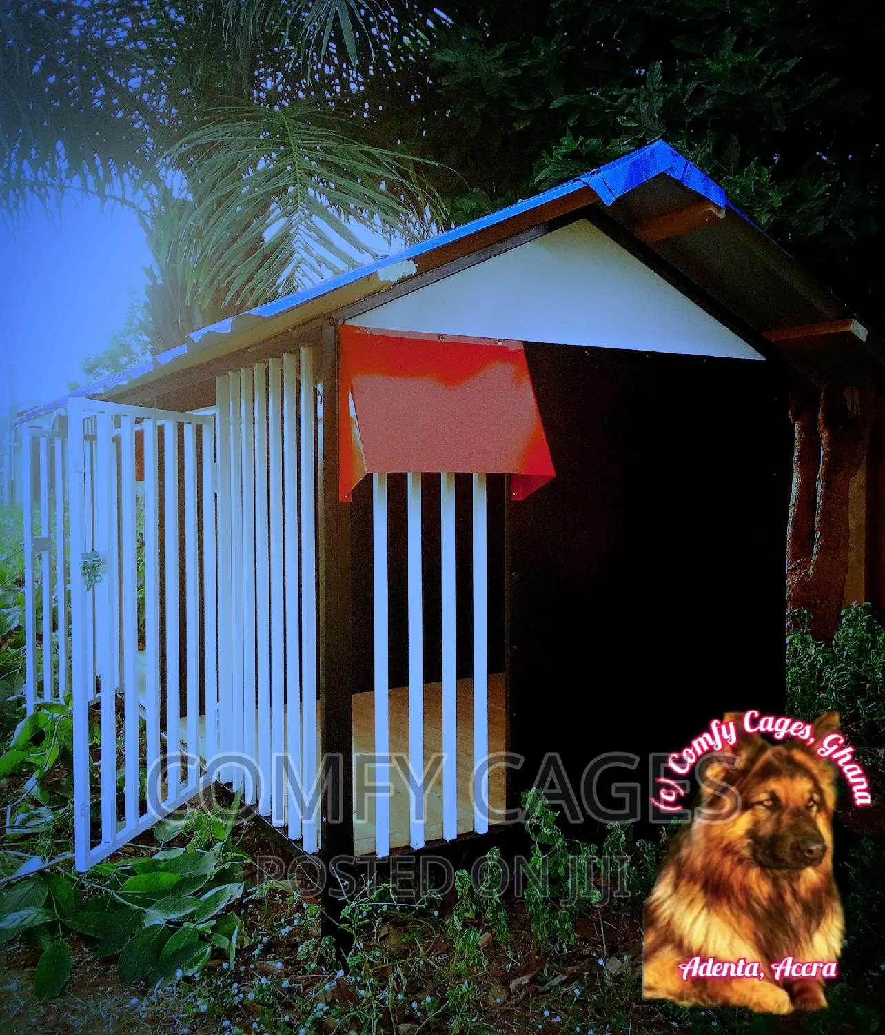 New Black Double Galvanized Steel Comfy Security Dog Cage in Adenta