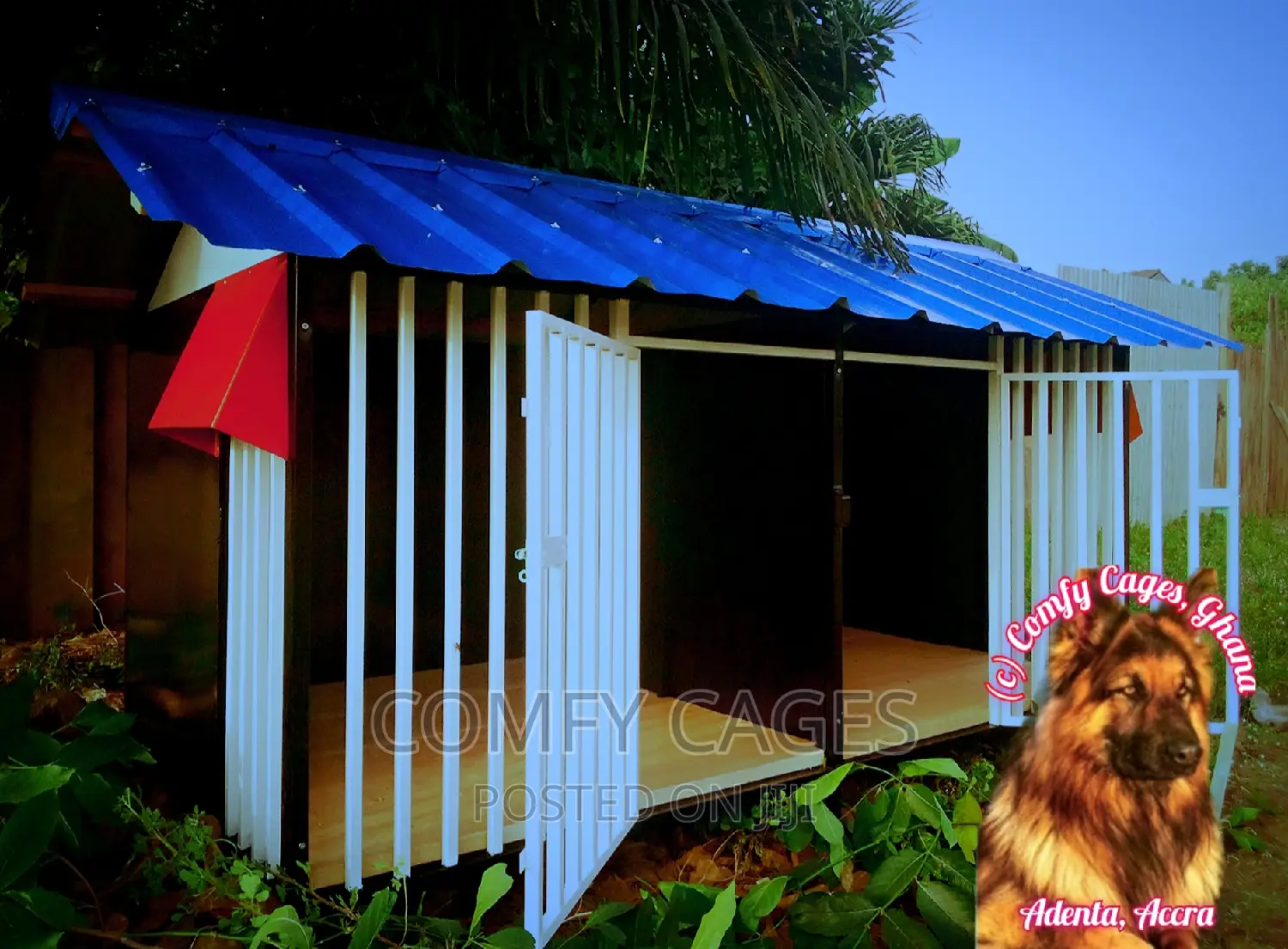 New Black Double Galvanized Steel Comfy Security Dog Cage in Adenta