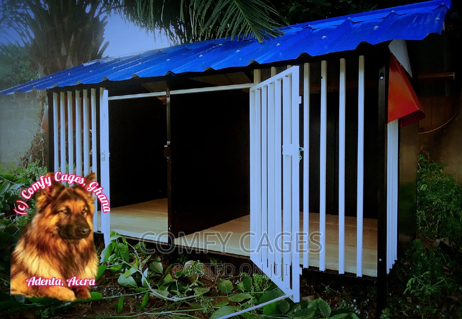 New Black Double Galvanized Steel Comfy Security Dog Cage in Adenta