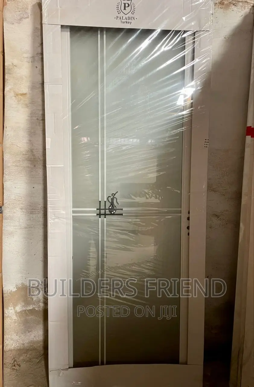 Tempered Glass Bathroom Door+PVC Frame Locks Complete in Spintex