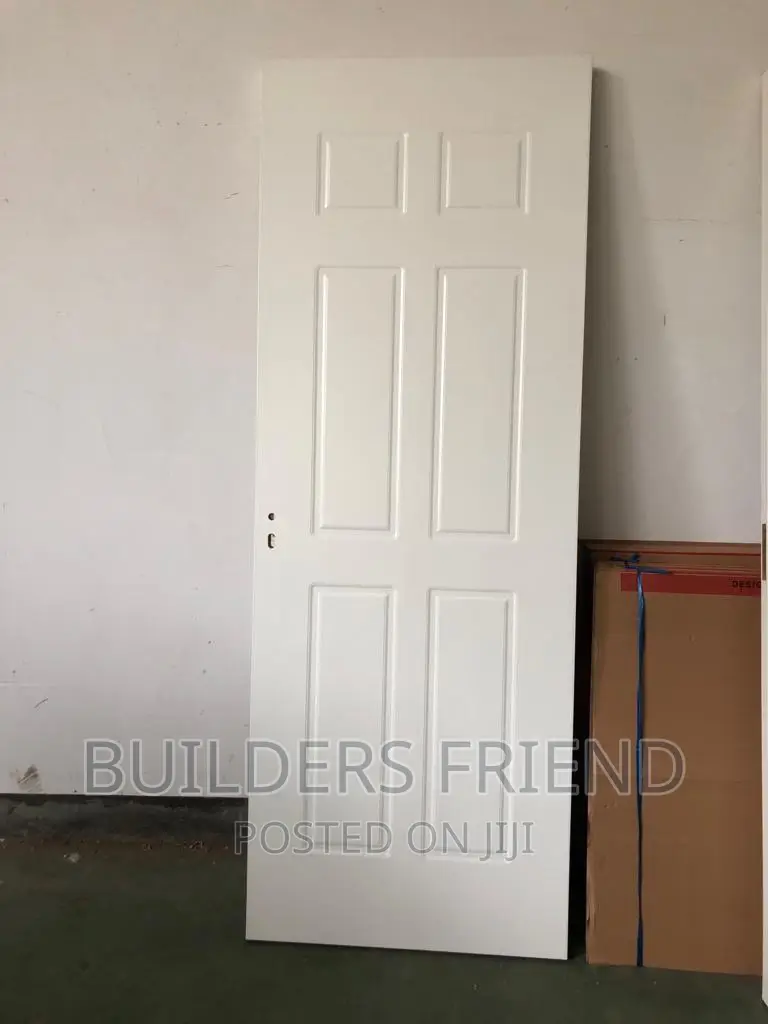 All White Executive Interior Wooden Doors+Frame+Locks Set in Kumasi