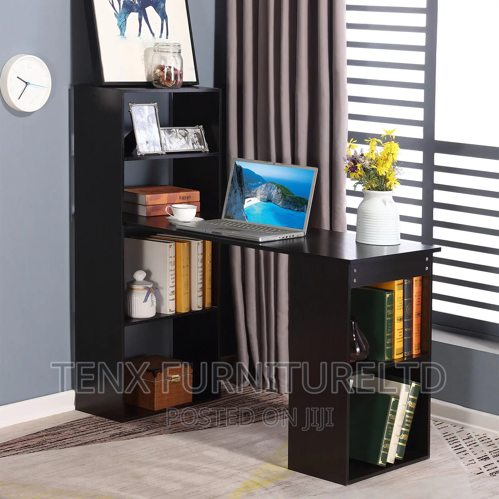 Computer Desk (With Storage Unit Combo) Black in Accra Metropolitan