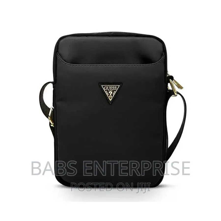Guess Nylon Tablet Bag With Metal Triangle Logo 10′′ in Accra
