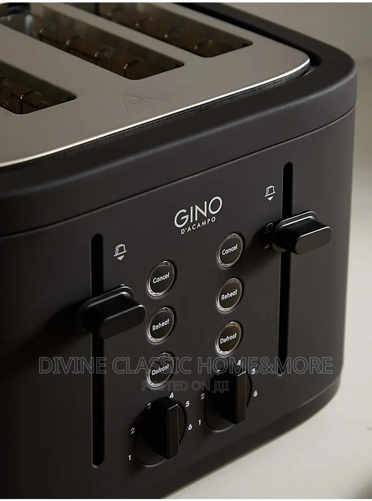 Gino d'Acampo 4 Wide Slice PopUp Bread Toaster in Mataheko Kitchen