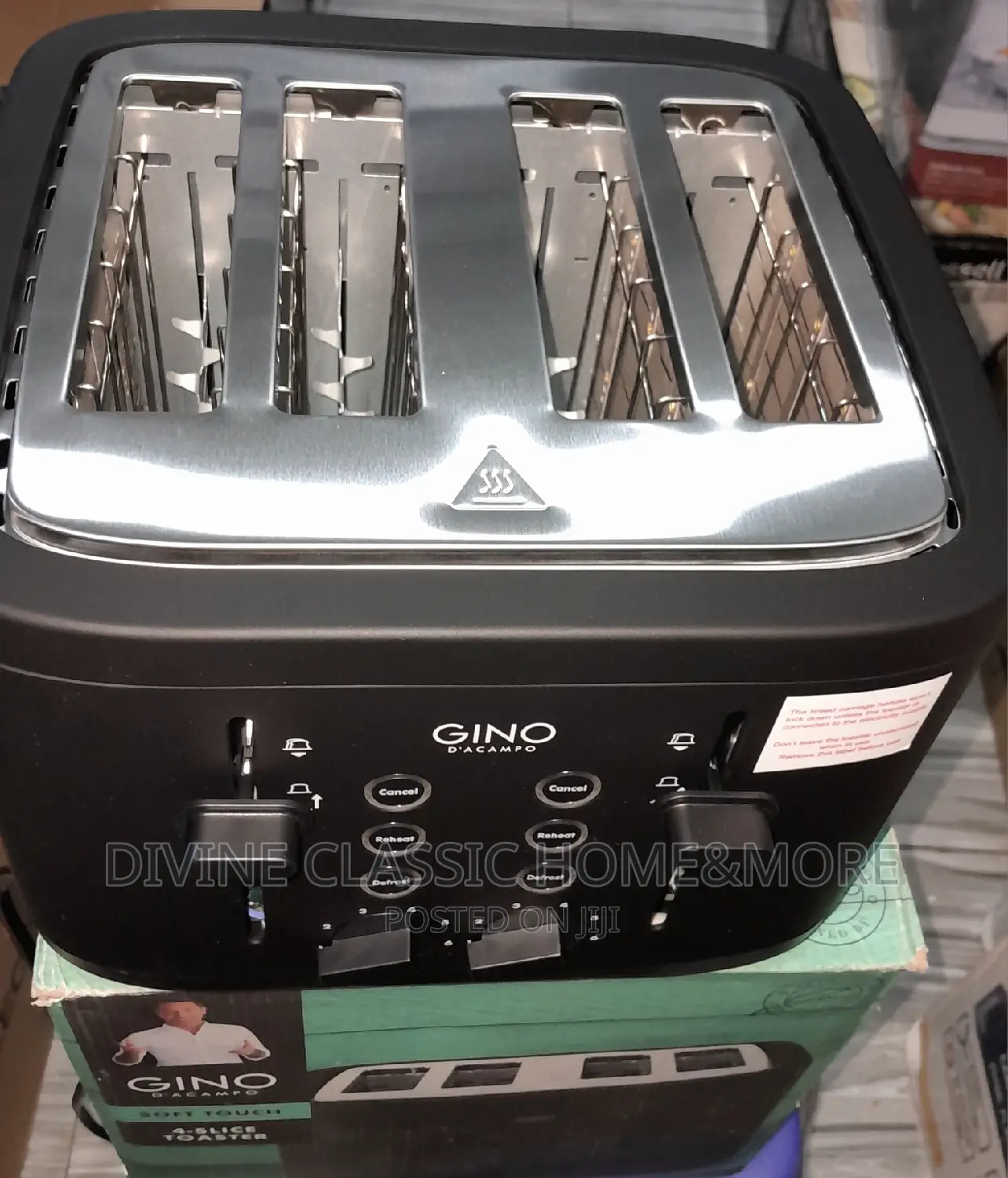 Gino d'Acampo 4 Wide Slice PopUp Bread Toaster in Mataheko Kitchen
