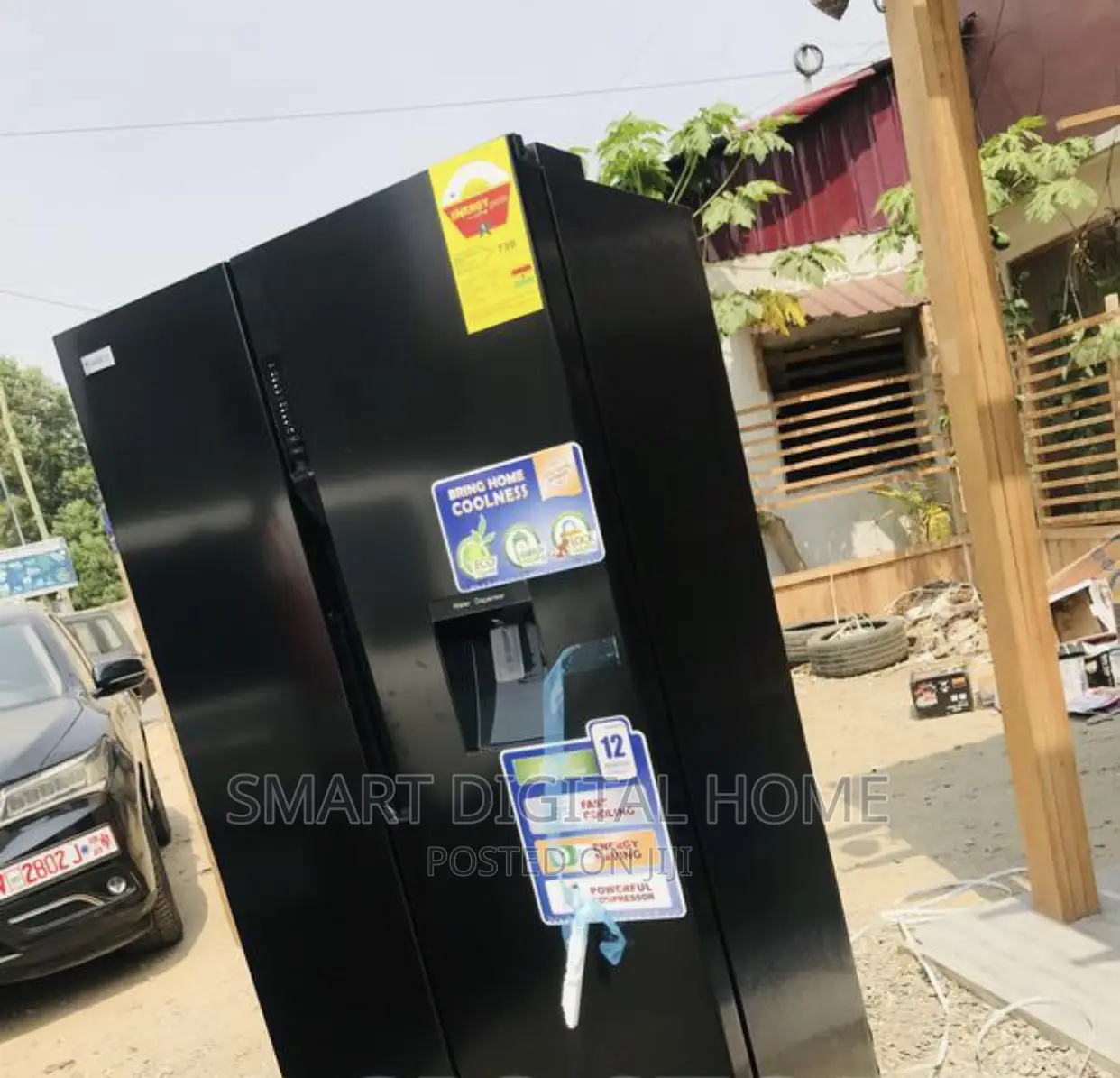 Black_nasco Side by Side Fridge With Freezer Nassb264s in Adabraka